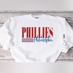 Phillies Striped Crewneck- white